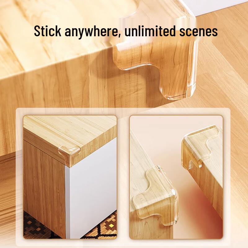 Baby Safety Transparent Silicone T-Shape Corner Protectors, 8-Pack