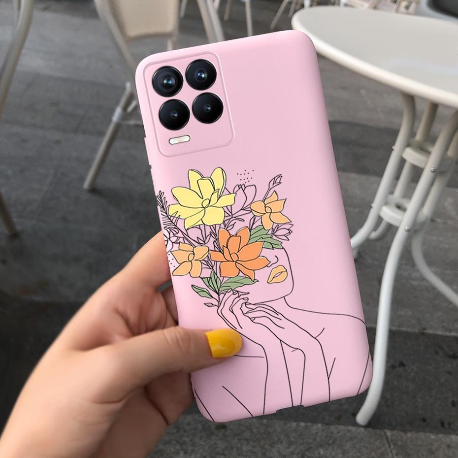 For Realme 8 Case Lavender Sunflower Silicone Back Cover For Realme 8 Pro 8i Realme8 4G RMX3085 Soft TPU Phone Case Luxury Coque