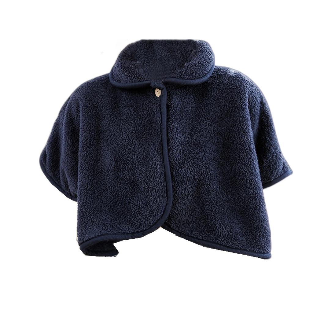 Chal Envolvente de Forro Polar de Poliéster Ultracálido Estilo Casual Color Sólido Poncho Capa Artesanía de Punto Cómodo Cortavientos Hogar Chal Cálido