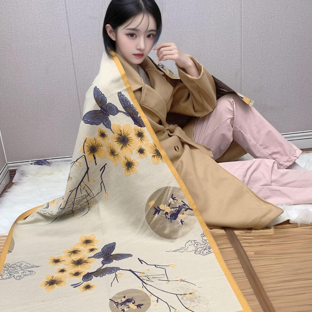 Liu Yifei Langer Schal Damen Winter Halswärmer - Hochwertiger Kaschmir-Imitat Strickschal