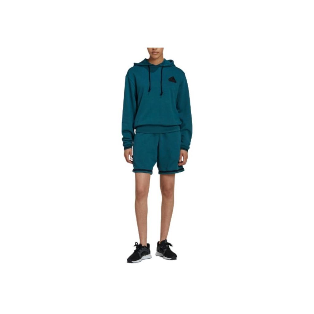 Adidas Volné rovné šortky s elastickým pasem Unisex spodní díl Zelené HY5518
