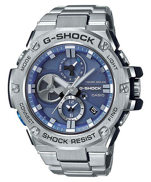 

Casio Men s Stainless Steel 200M Water Resistant Analog Shock Resistant Quartz Watch GST-B100D-2A синий