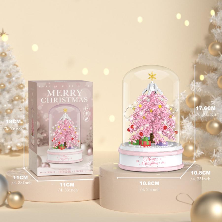 Children'S Puzzle Puzzle Toys Crystal Christmas Tree Music Boxes Assembly Building Blocks, Toys Christmas Gifts