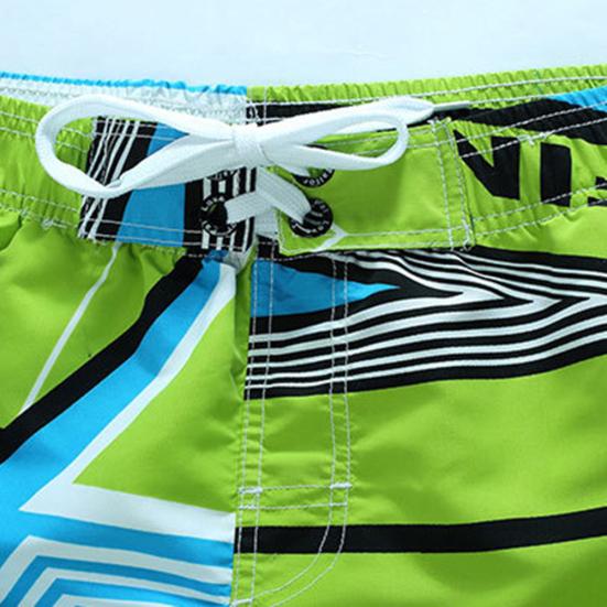 Pánské letní plážové šortky velké velikosti Kalhoty Barevný blok plavky se stahovací šňůrkou