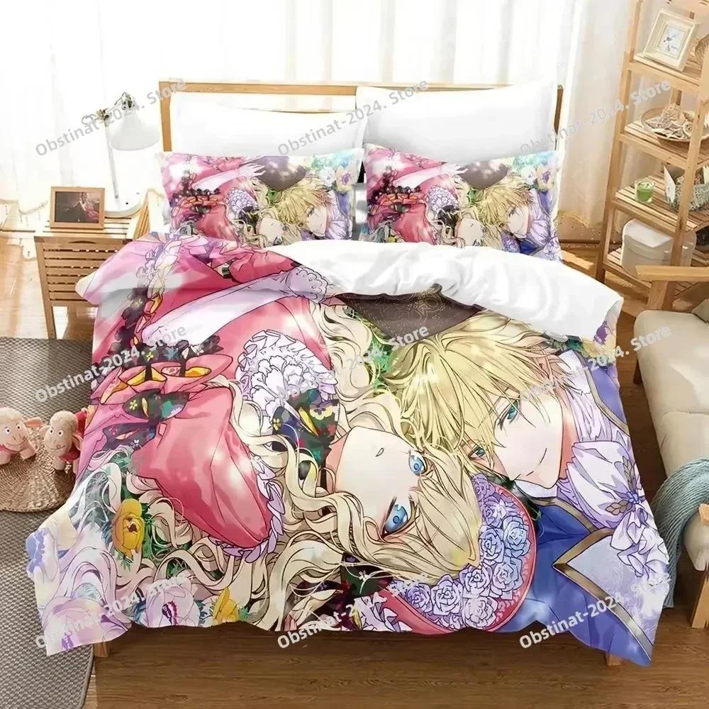 3D Anime Bibliophile Princess Bedding Set Printed Comforter Quilt Bed Cover Duvet Cover Pillow Case 3 Pieces Set Kids Adult Size