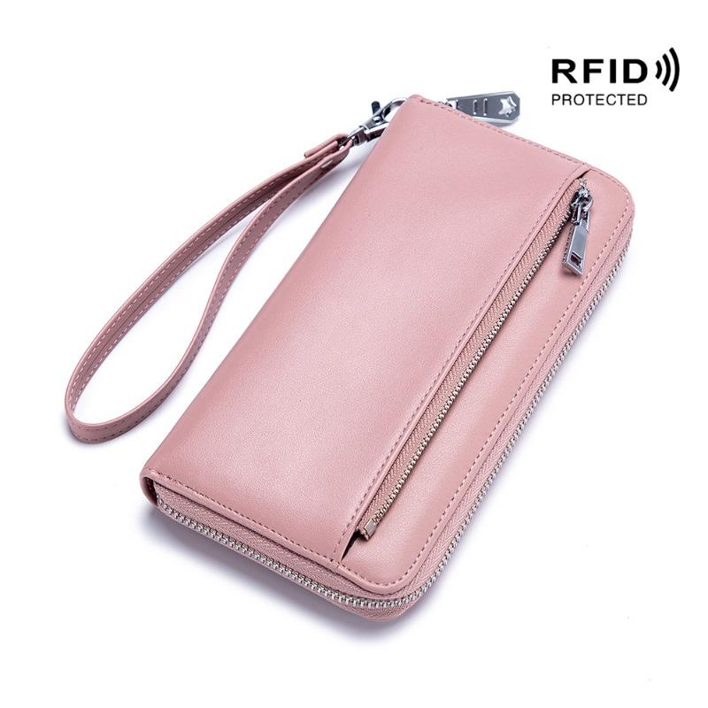 

Leather passport bag, clutch bag, women s wallet, RFID anti-theft brush, Korean version, fashionable and simple