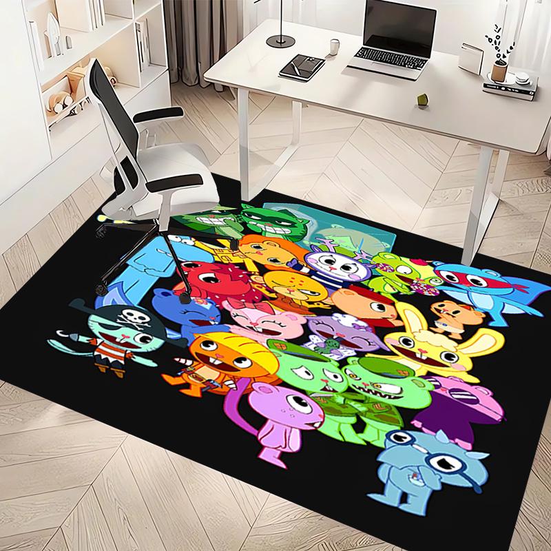 1pc Happy Tree Friends5 Print Area Rug - Soft, Washable Non-Slip Indoor Mat, Living Room, Home Office Decorative Rug,Office Decorative