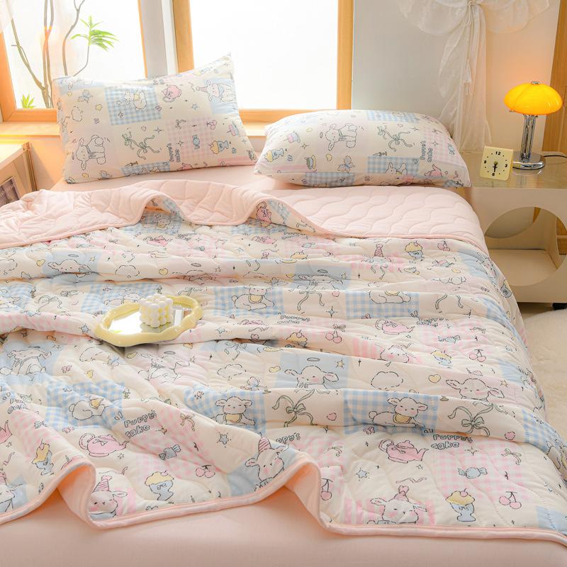 Spring Summer Thin Quilt 150X200Cm/180X200Cm Soft Lightweight Blanket Student Dormitory Cool Air Conditioning Quilt Washable