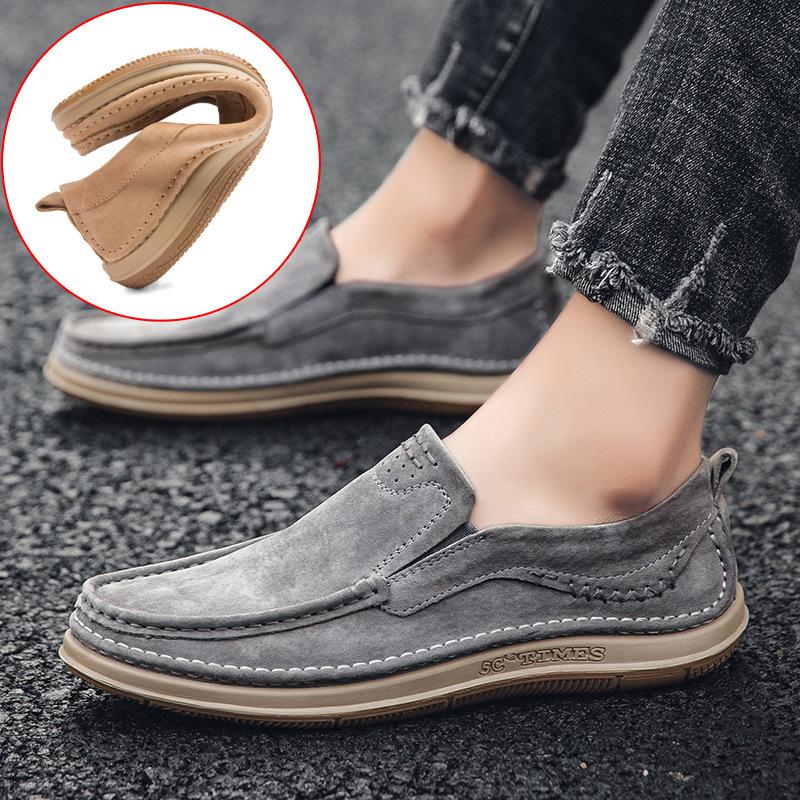 The New Korean Version of the Trend of Low-top Foot Loafers, Hand-sewn Shoes, Men's Fashion Simple Outdoor Men's Driving Shoes