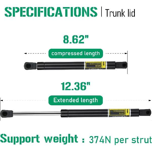 Trunk Lid Lift Supports Struts Shocks For Chevrolet Malibu 2008-2012, 6167 SG330106 Qty 2