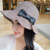 Women Summer Folding Wide Large Brim Shape Beach Sunscreen Cap Cute Big Bow Solid Straw Outdoor Hats Sun Hat