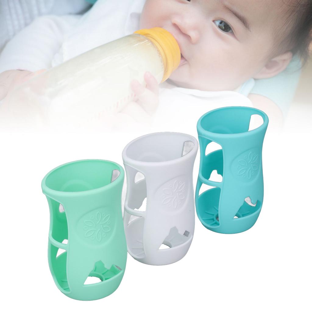 3pcs Bottle Silicone Sleeve Shatter Proof Silicone Bottle Cover Anti Flowing Sleeve for Glass Baby Bottles 8 Oz Series