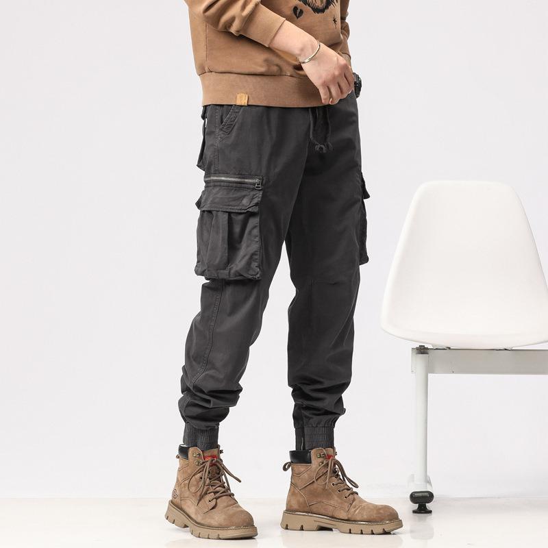 Men's Toe-tied Overalls Loose Casual Outer Wear Trousers High-end Blue Tide Brand Outdoor Pants Men's Clothing