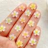 50pcs New Model Resin Cute Mini Colorful Cherry Blossoms, Peach Blossoms Nail Art Flatback Rhinestone DIY Scrapbook Crafts