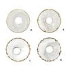 Set of 6 Clear Glass Bobeches for Candlestick Holders Candle Accessories with Golden Rimmed Wax Drips Catchers Rings Protectors