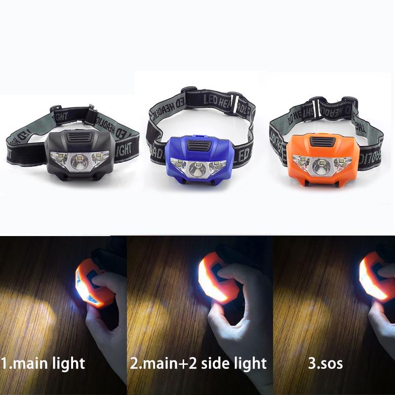 5pcs Mini Headlight Portable LED Headlamp Waterproof Head Front Light 3Modes Lighting Outdoor Camping Hiking Head Flashlight