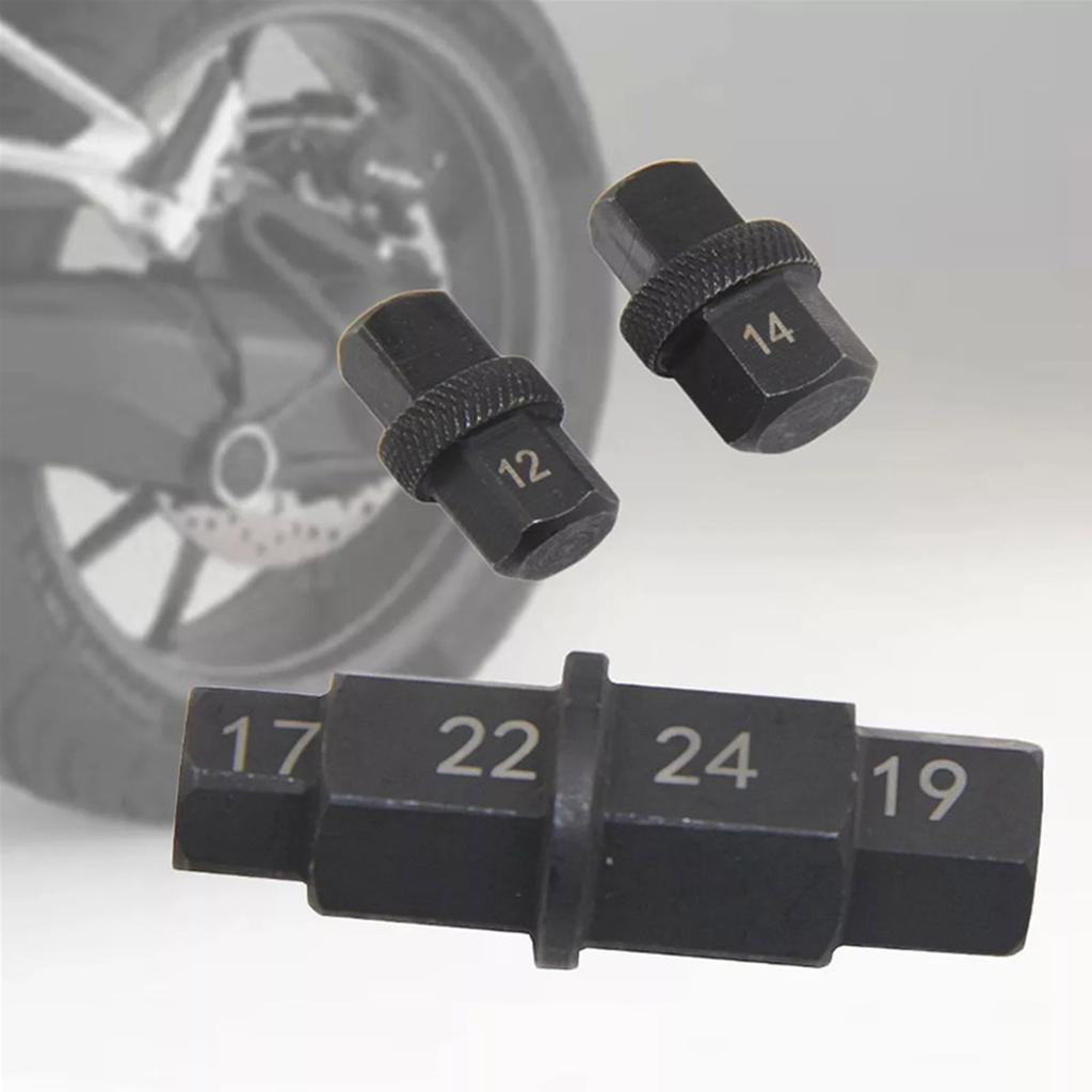 6 in 1 Motorcycle Hex Allen Axle Spindle Socket Adapter Tool Tire Removal Tool Carbon Steel Construction Simple Operate