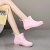 Women's Waterproof Cotton Velvet Rain Boots, Size 34, Non-Slip Short Rubber Boots for Small Feet