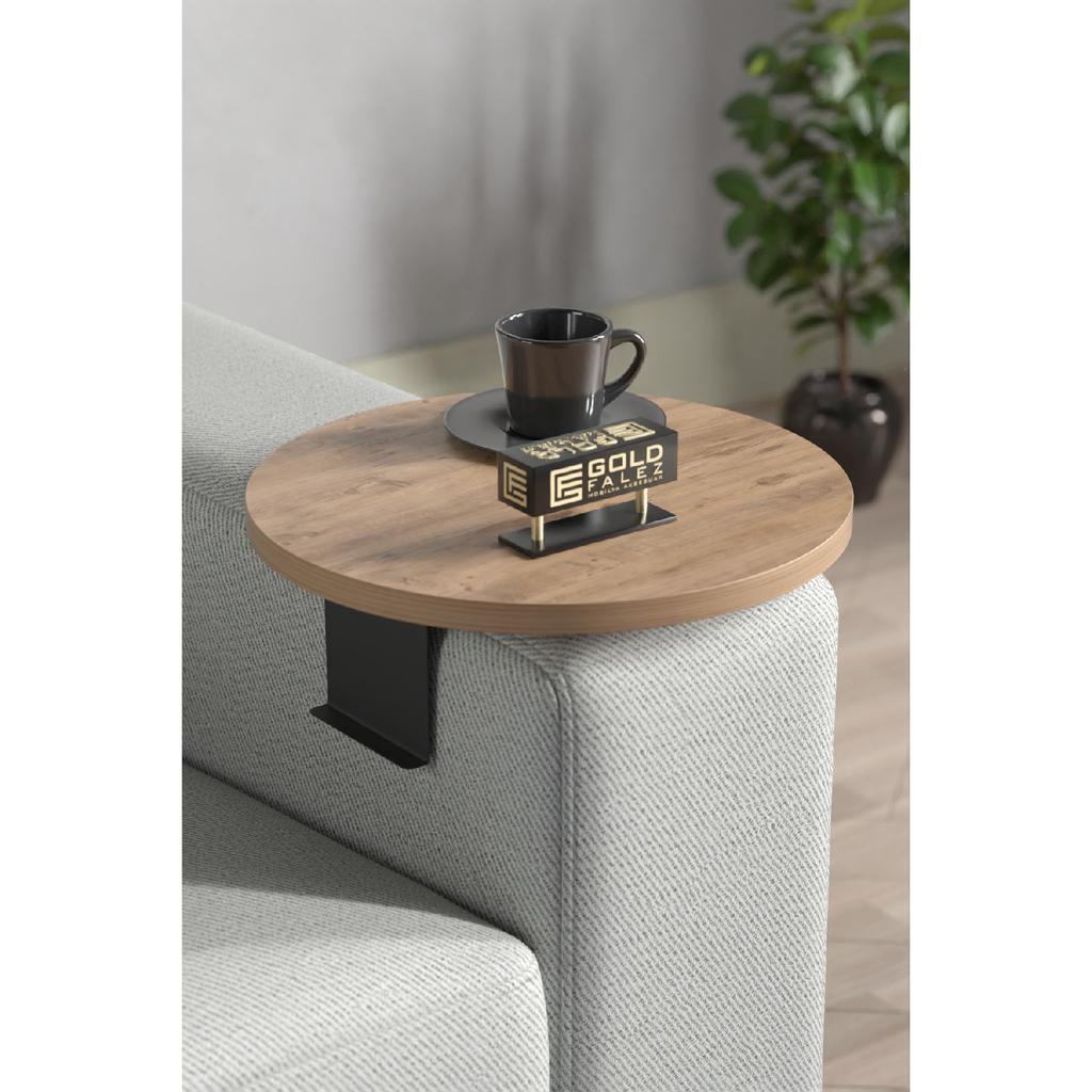 Side Table Adjustable Tray Decorative Modern Tray Sofa Table Walnut