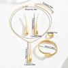 Women's Jewelry Necklace Set Geometric Water Drop Design Glossy Bracelet Ring Premium Earrings Women