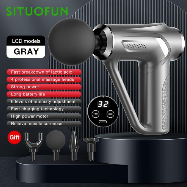 Massage Gun 32 Levels Deep Tissue Neck Body Back Muscle Sport Electric Pistol Massager Exercise Relaxation Pain Relief