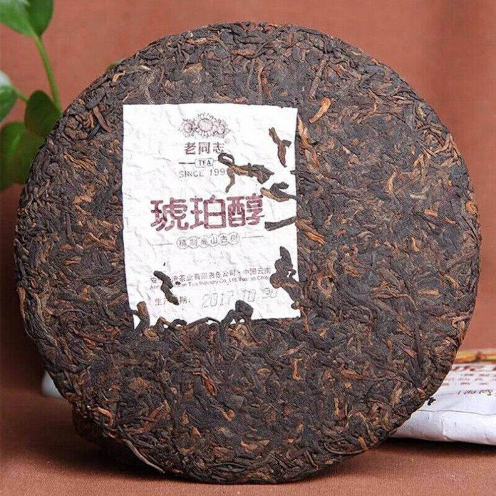 Hu Po Chun Amber 2017 Haiwan Old Comerade Pu'er Tea Cake Ripe 357g