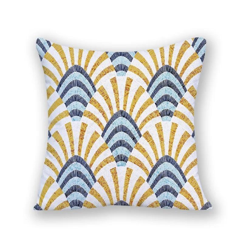 Juste de coussin imprimée à rayures simples, taie d'oreiller élégante, canapé de bureau, voiture, décoration d'intérieur de luxe