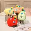 10Cm Funny Worm Eaten Fruit Plush Keychain Cartoon Bug Apple Pendant Fluffy Backpack Ornament Stress Relief Key Ring