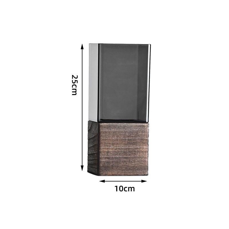 Elegant Nordic-Style Acrylic Vase with Wooden Base - Perfect for Living Room Decor & Floral Arrangements, Ideal Gift for