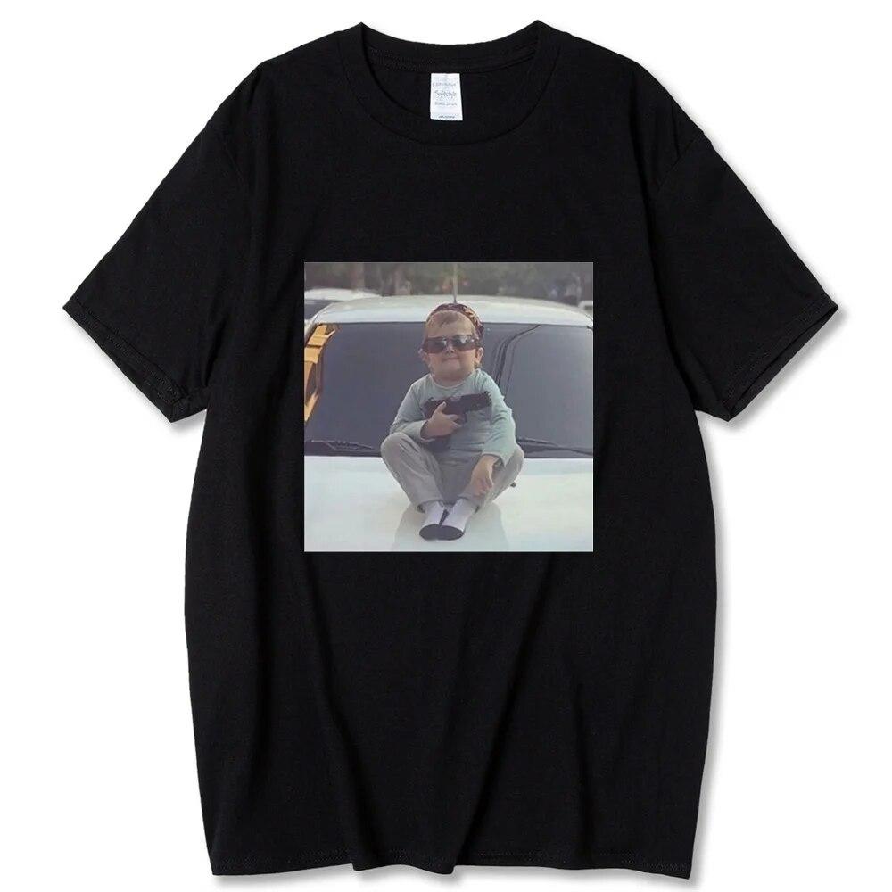 2023 New Hasbulla Fighting Meme T Shirt Unisex Women Mini Khabib Blogger T-Shirt High Quality Crew Neck Pure Cotton Oversized Tees Unisex