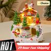 Winter Scene Christmas Music Box Festive Christmas Atmosphere Glowing Music Box Snow Scene Ornament Tabletop Holiday Decor