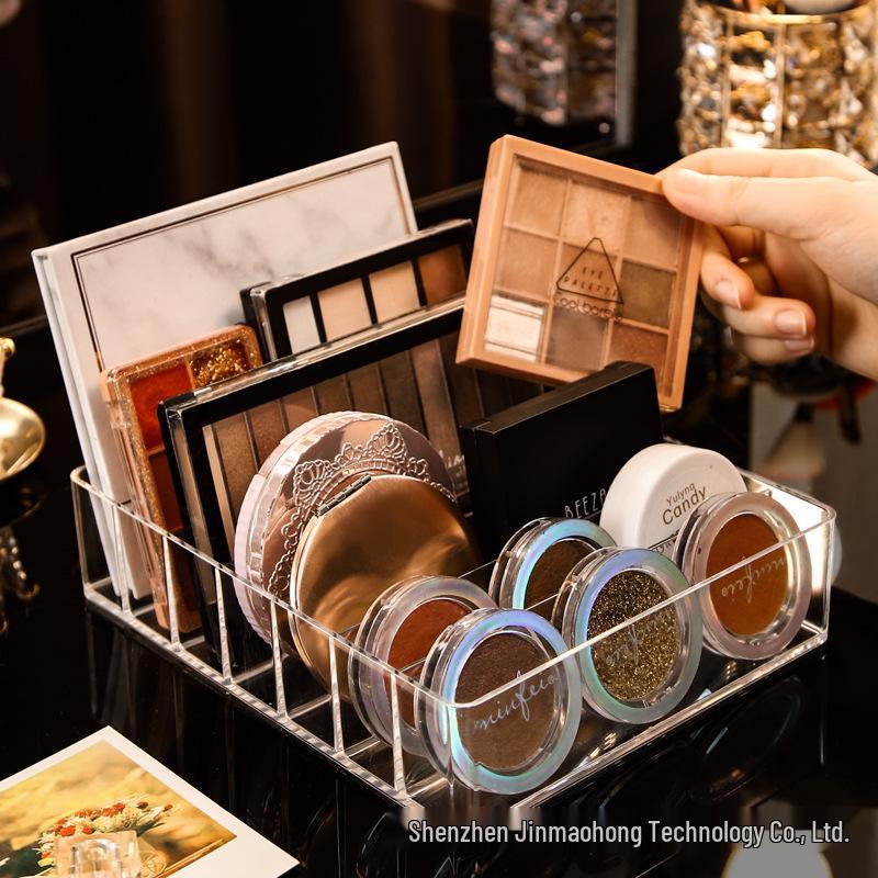 Clear Makeup Organizer: Eyeshadow Palette, Powder, Blush, Lipstick Storage Box & Vanity Drawer Dividers
