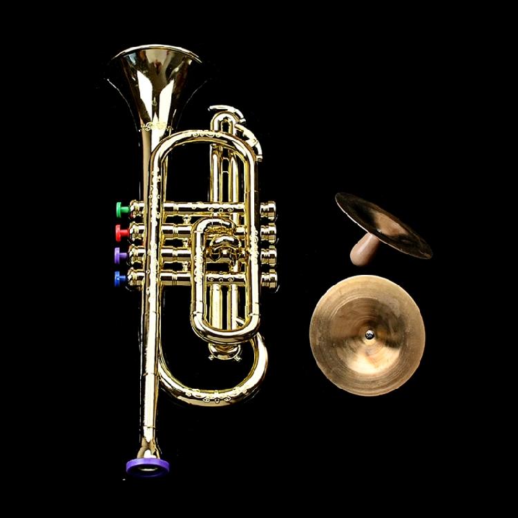 Golden Music Educational Children Trumpet Kids Trumpet Plastic for W/ 4 Colored