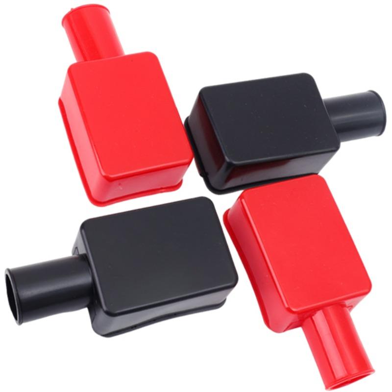 2/4pcs Car Battery Terminal Covers Positive Negative Top Post Cap Protection Insulate Case Battery Wire Connectors Rubber Caps