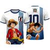 One Piece Luffy Japan Nationalmannschaft #10 Fußballtrikot T-Shirt, JFA Anime Fußball T-Shirt, Schnelltrocknendes Oberteil Für Männer Frauen Kinder