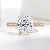 925 Sterling Silver Luxury Eight Hearts Eight Arrows Oval Shape Champagne Gold Cubic Zirconia Ring for Women Advanced Jewelry Wholesale