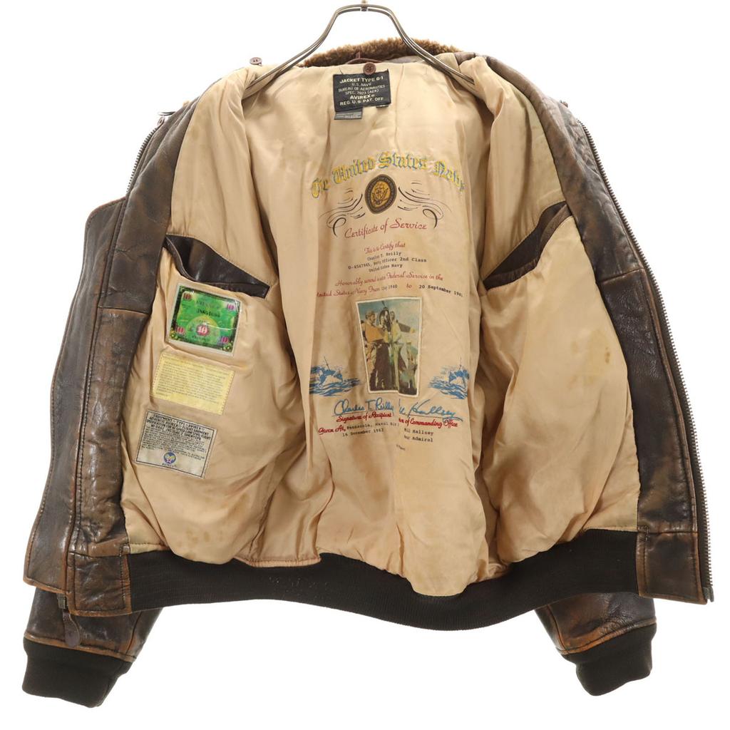 AVIREX 90s Old G-1 Leather Flight Jacket XS Brown Men's Used