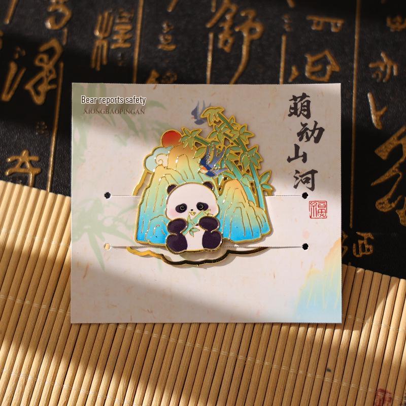 Metall-Lesezeichen mit Quaste - Panda, Klassischer Chinesischer Stil, Kulturelles Souvenir aus dem Palastmuseum