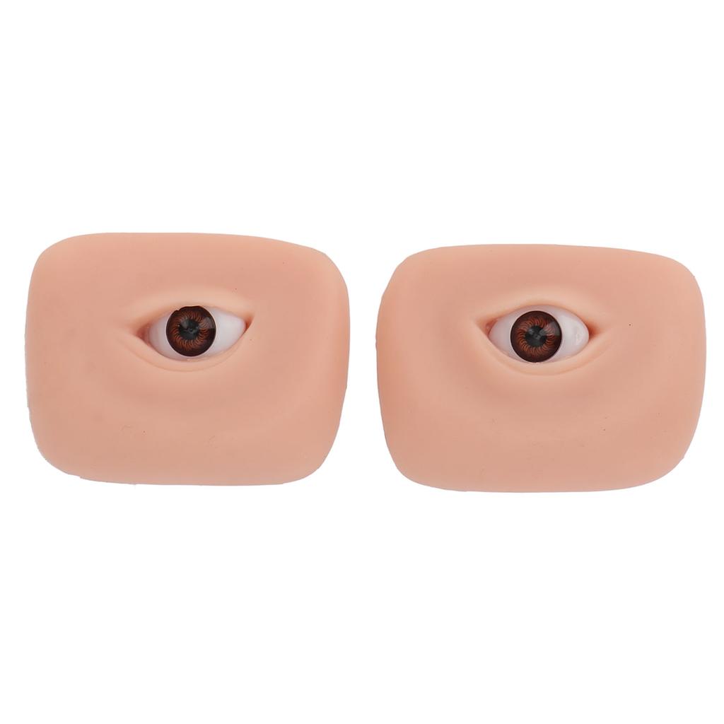 1 Pair 3D Silicone Fake Eye Practice Skin Makeup Eyebrow Eyeliner Tattoo Practice Skin for Novice