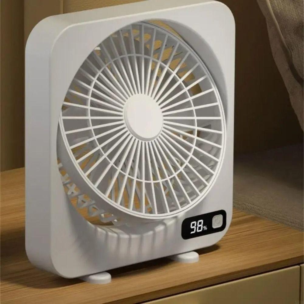 Digital Screen Rechargeable Fan Built-in Battery Small Hanging Fan  Desktop Use