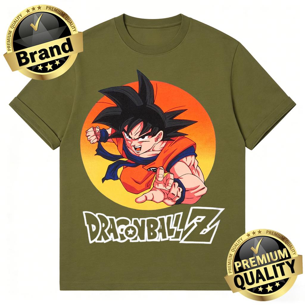 Dragon Ball Trendy Hot Items 2026 Summer Retro Mens Printed TShirt Goku Action Pose Design Oversized UnisexKids Streetwear