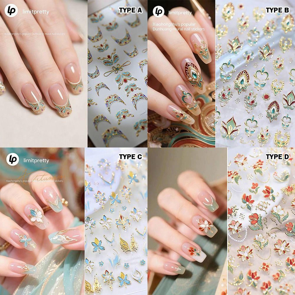 Imitation Gemstone 5D Nail Stickers Shiny Palace Nail Decals Nail Decorations DIY Manicure