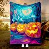 Spooky Halloween Castle Blanket Reversible Flannel Throw for Gothic Charm AllSeason Comfort Mysterious Night Gift