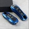 Custodia Cover Guscio in Plastica ABS Lusso Blu Zaffiro per Chiave Auto Porsche Boxster Cayman Panamera Cayenne Macan 718/911 Taycan