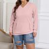 Women's Fashion Casual Solid Color Long Sleeve Oversized Pocket Plus Size Top