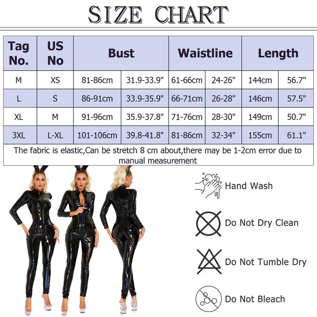 [Maeau] Full Body Tights Bodysuit Leather Glossy Catsuit Women's Cosplay Adult Costume Underwear Bondage Cutout Party Halloween Sexy Leotard #Bodysuit