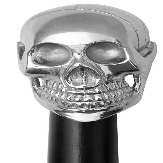 Spazierstock Spazierstöcke für Mann Frau Silber Totenkopf