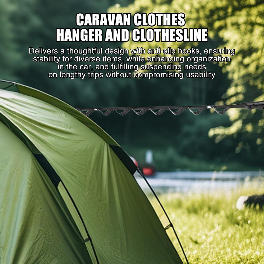 Retractable RV Clothesline Hanger, Portable Travel Laundry Drying Line, Outdoor Automotive Pickup Truck Sedan Accessories