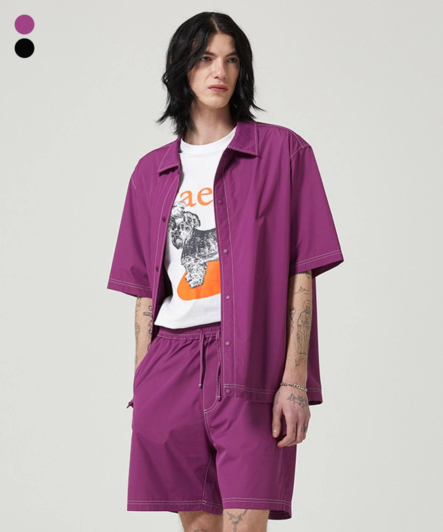 Groove Lime Poly Stitch Point Shirts (Stitch Point Summer Shirts) (Lrrmcsa305M) Purple/S/Fresh