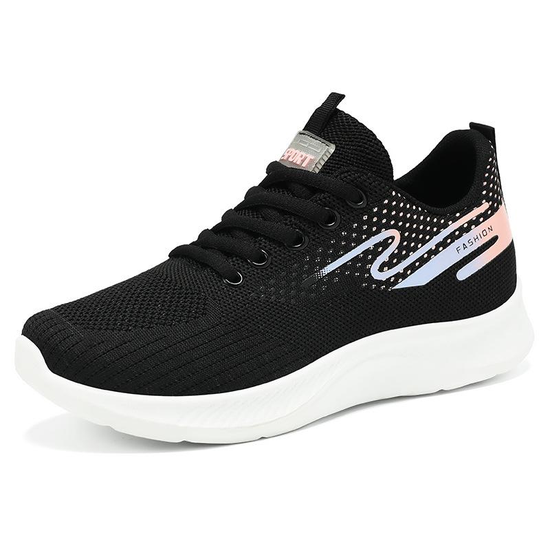 Shoes women's summer versatile mesh breathable single shoes Korean version lace-up soft-soled running sneakers